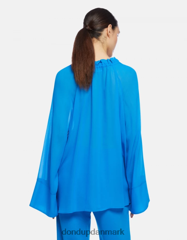 regular fit georgette skjorte Kvinder 0XD0D0261 turkis DONDUP beklædning