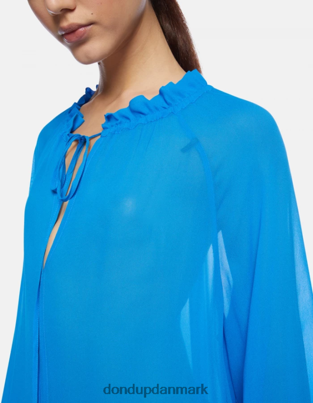 regular fit georgette skjorte Kvinder 0XD0D0261 turkis DONDUP beklædning