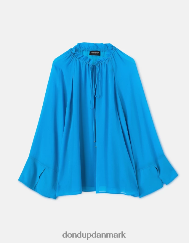 regular fit georgette skjorte Kvinder 0XD0D0261 turkis DONDUP beklædning