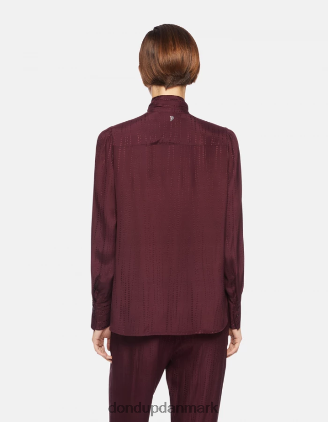 skjorte i silkeblanding med almindelig pasform Kvinder 0XD0D0269 prugna DONDUP beklædning