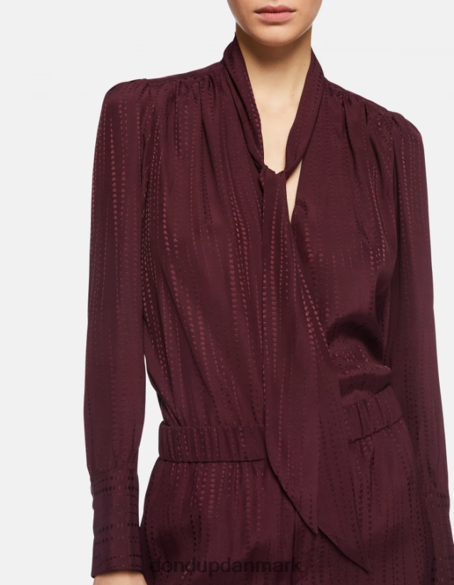 skjorte i silkeblanding med almindelig pasform Kvinder 0XD0D0269 prugna DONDUP beklædning