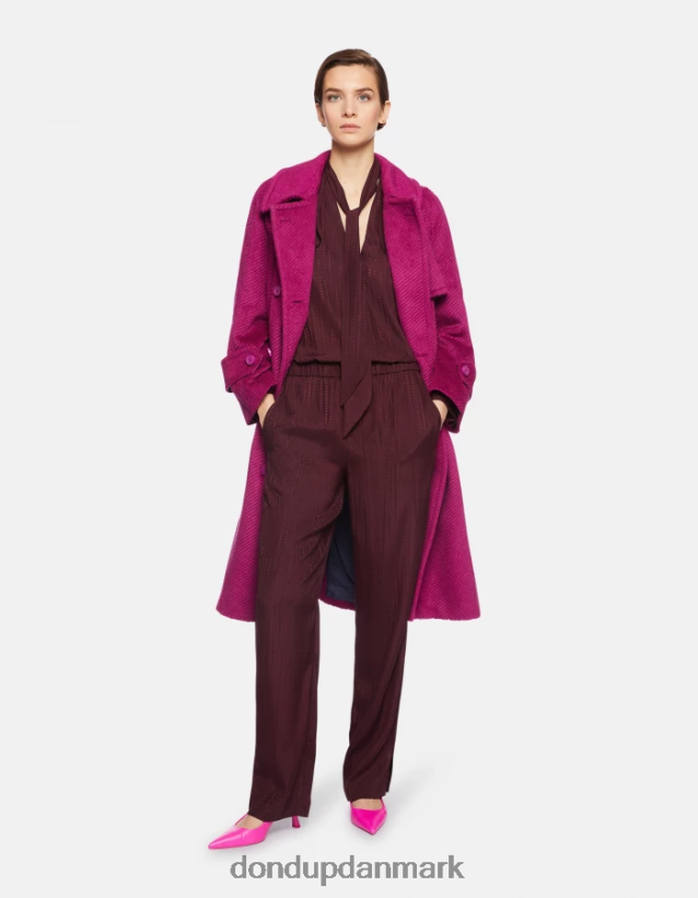 skjorte i silkeblanding med almindelig pasform Kvinder 0XD0D0269 prugna DONDUP beklædning