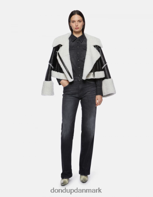 slim fit denimskjorte Kvinder 0XD0D0251 sort DONDUP beklædning