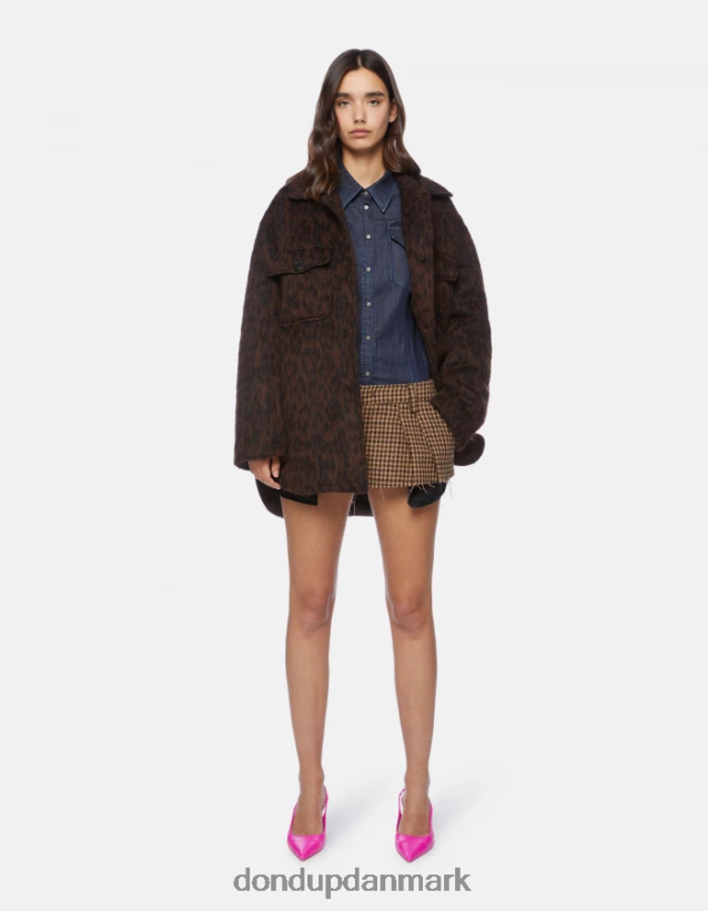 slim fit denimskjorte Kvinder 0XD0D0256 blå DONDUP beklædning