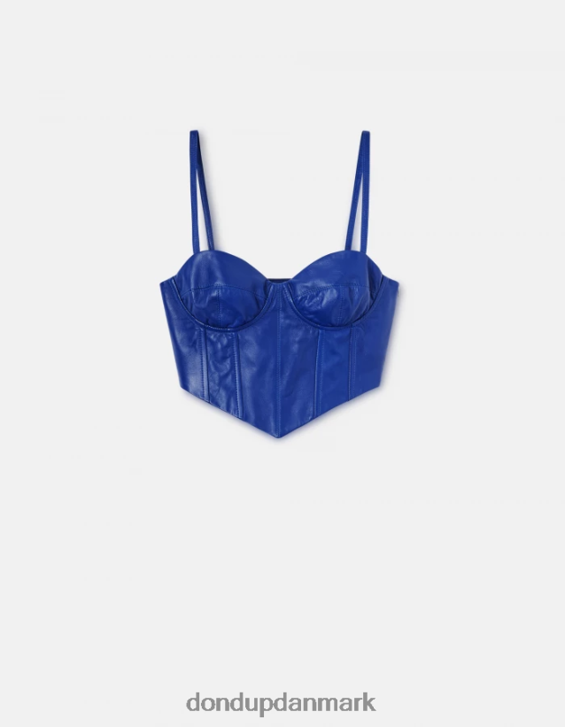 slim fit nappa læder top Kvinder 0XD0D0264 kongeblå DONDUP beklædning