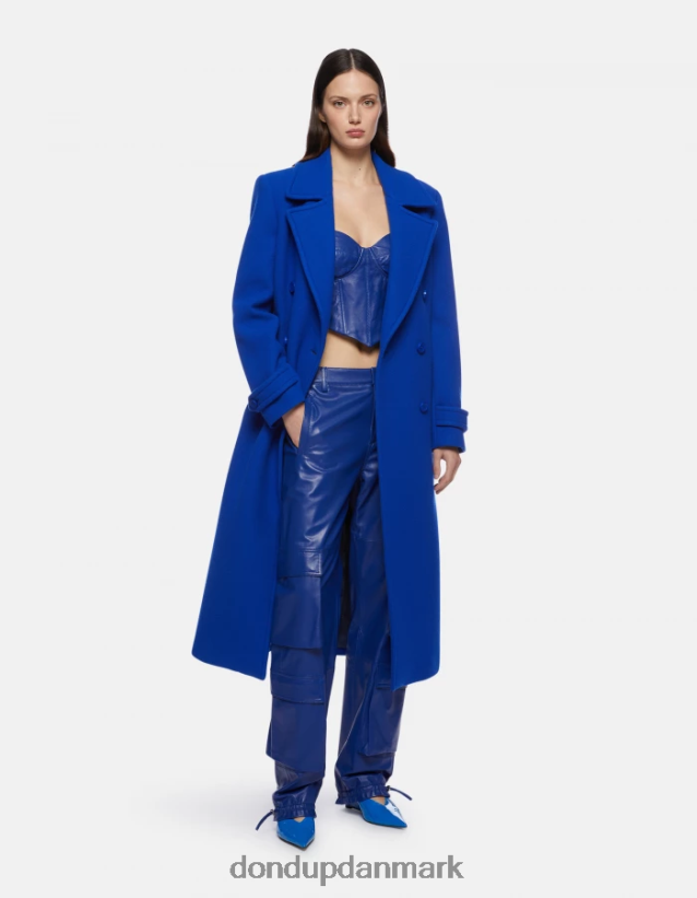 slim fit nappa læder top Kvinder 0XD0D0264 kongeblå DONDUP beklædning