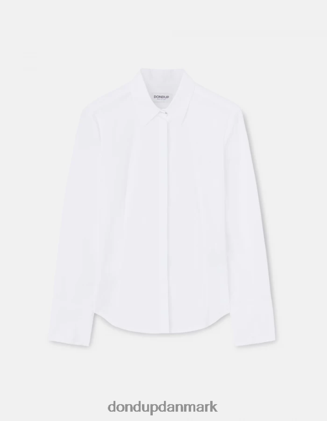 slim fit poplin skjorte Kvinder 0XD0D0245 hvid DONDUP beklædning
