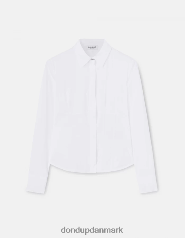 slim fit poplin skjorte Kvinder 0XD0D0249 hvid DONDUP beklædning