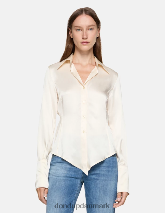 slim fit satin skjorte Kvinder 0XD0D0253 burro DONDUP beklædning