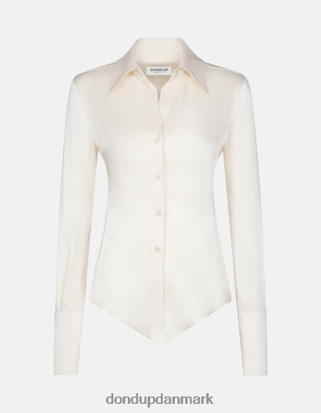 slim fit satin skjorte Kvinder 0XD0D0253 burro DONDUP beklædning