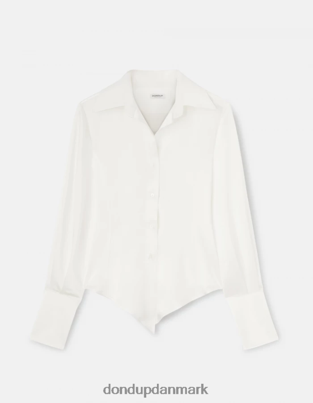 slim fit satin skjorte Kvinder 0XD0D0254 alabastro DONDUP beklædning
