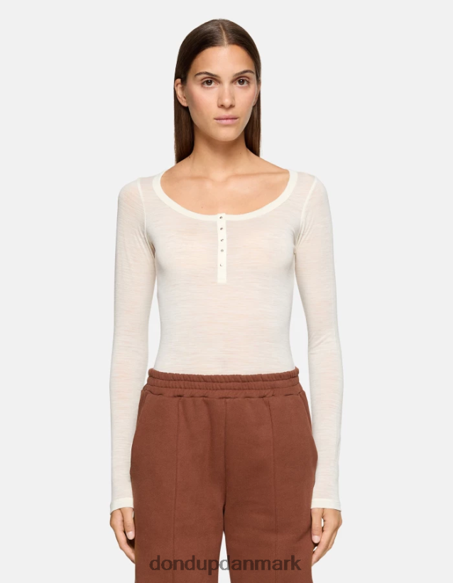slim fit uld henley top Kvinder 0XD0D0431 burro DONDUP beklædning
