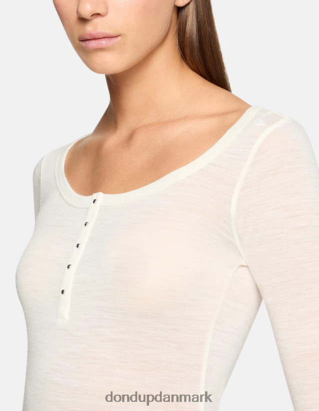 slim fit uld henley top Kvinder 0XD0D0431 burro DONDUP beklædning