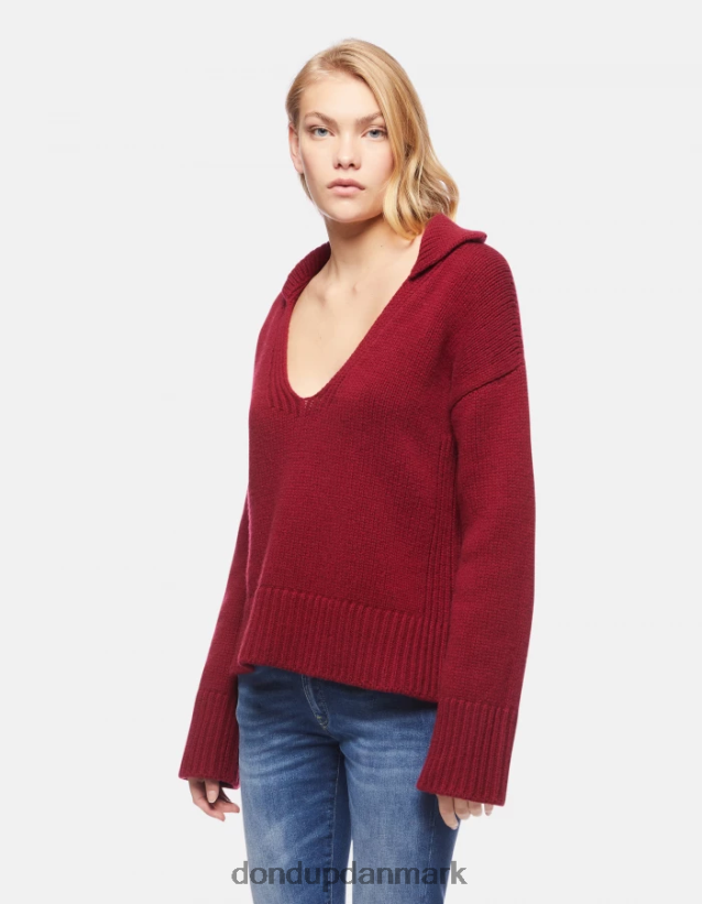 fisherman's rib poloshirt med almindelig pasform Kvinder 0XD0D0331 barbabietola DONDUP beklædning