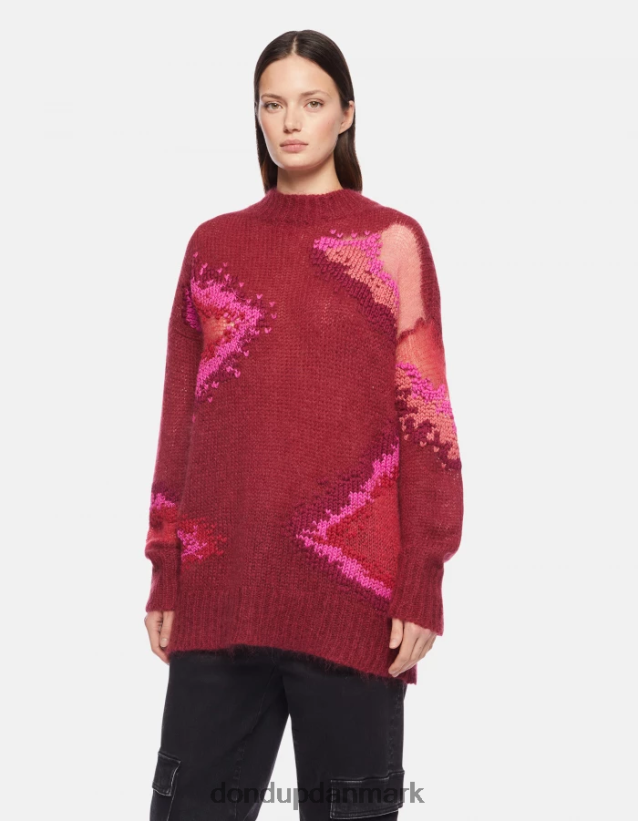 mohairtrøje med rund hals Kvinder 0XD0D0312 barbabietola DONDUP beklædning