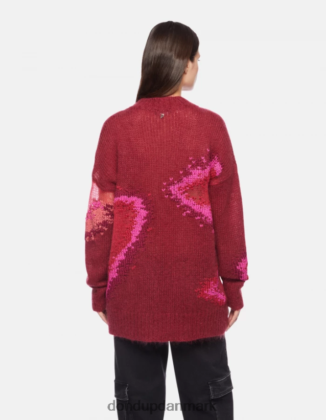 mohairtrøje med rund hals Kvinder 0XD0D0312 barbabietola DONDUP beklædning