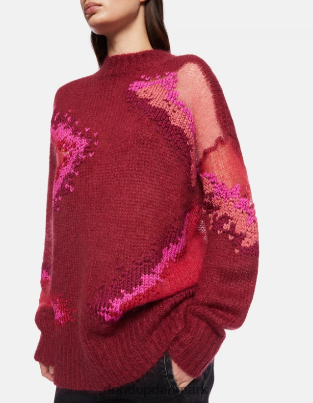 mohairtrøje med rund hals Kvinder 0XD0D0312 barbabietola DONDUP beklædning