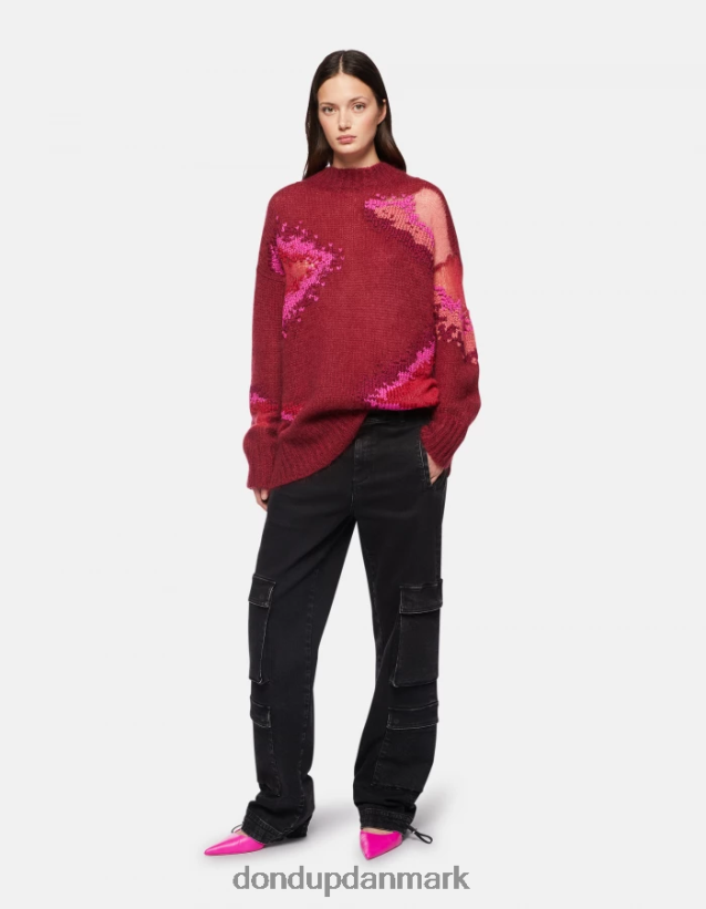 mohairtrøje med rund hals Kvinder 0XD0D0312 barbabietola DONDUP beklædning