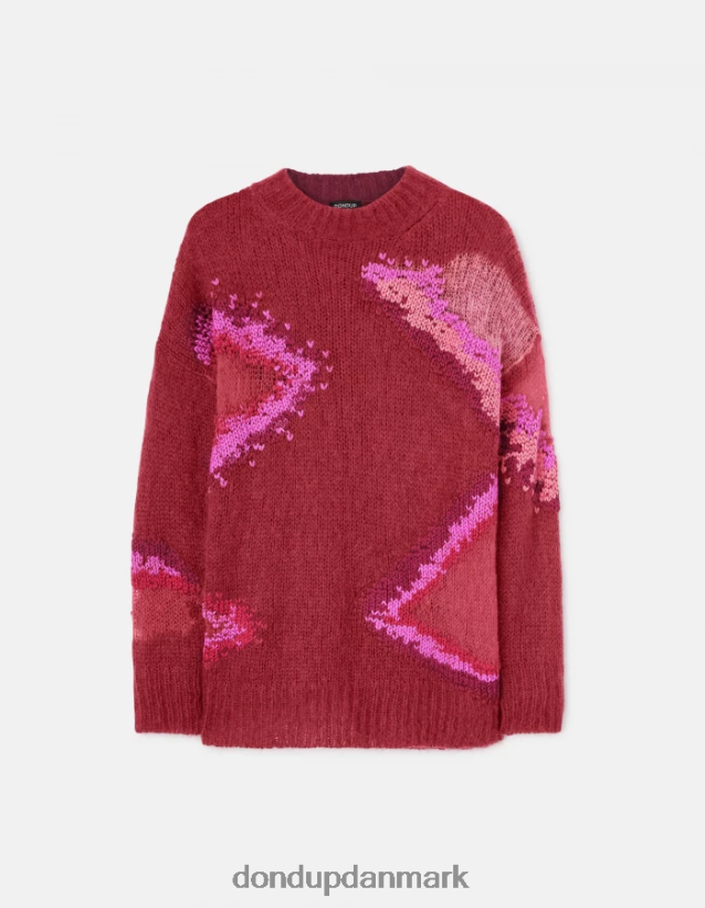 mohairtrøje med rund hals Kvinder 0XD0D0312 barbabietola DONDUP beklædning