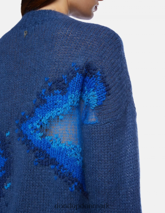 mohairtrøje med rund hals Kvinder 0XD0D0313 kongeblå DONDUP beklædning