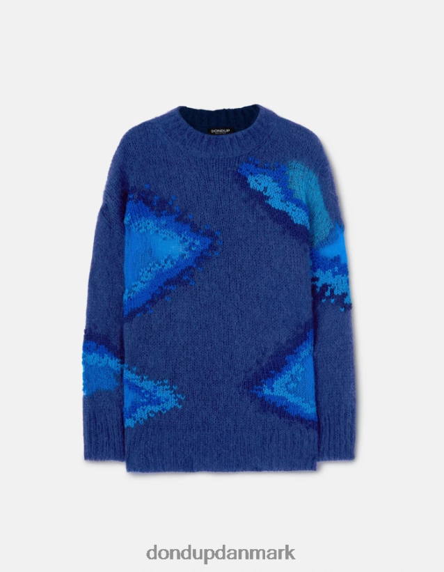 mohairtrøje med rund hals Kvinder 0XD0D0313 kongeblå DONDUP beklædning