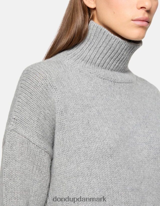 oversized fiskerrib-trøje med polohals Kvinder 0XD0D0308 grå DONDUP beklædning