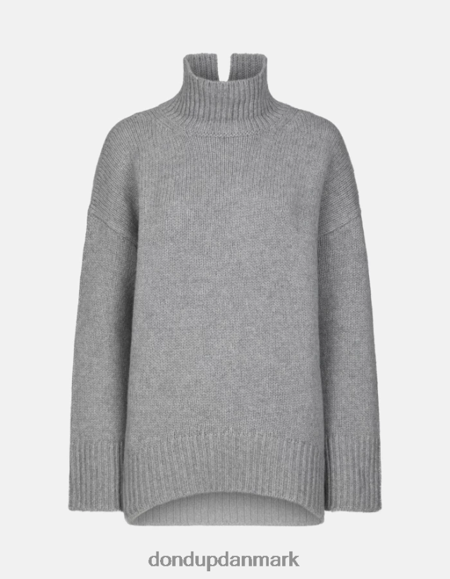 oversized fiskerrib-trøje med polohals Kvinder 0XD0D0308 grå DONDUP beklædning