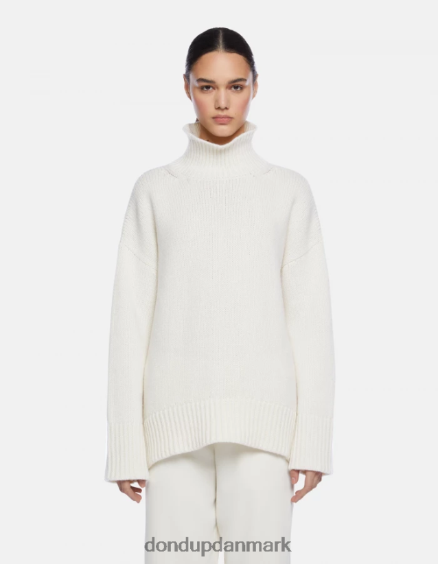 oversized fiskerrib-trøje med polohals Kvinder 0XD0D0309 alabastro DONDUP beklædning