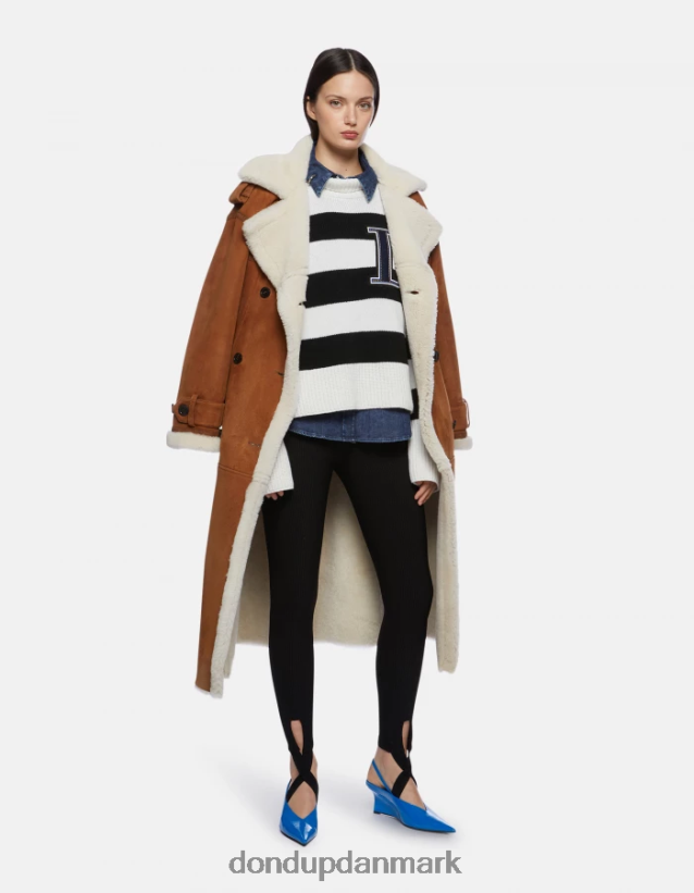 oversized fiskerrib-trøje med polohals Kvinder 0XD0D0329 sort hvid DONDUP beklædning