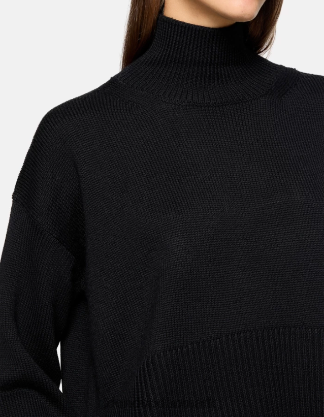 oversized uldtrøje med polo-hals Kvinder 0XD0D0295 sort DONDUP beklædning