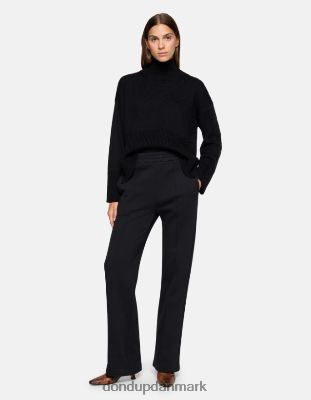 oversized uldtrøje med polo-hals Kvinder 0XD0D0295 sort DONDUP beklædning