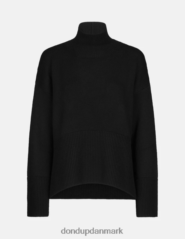 oversized uldtrøje med polo-hals Kvinder 0XD0D0295 sort DONDUP beklædning