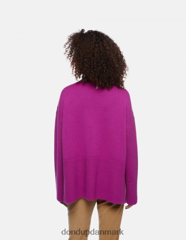 oversized uldtrøje med polo-hals Kvinder 0XD0D0296 barbabietola DONDUP beklædning