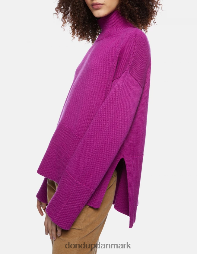 oversized uldtrøje med polo-hals Kvinder 0XD0D0296 barbabietola DONDUP beklædning