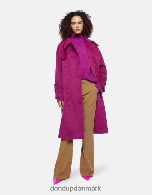 oversized uldtrøje med polo-hals Kvinder 0XD0D0296 barbabietola DONDUP beklædning