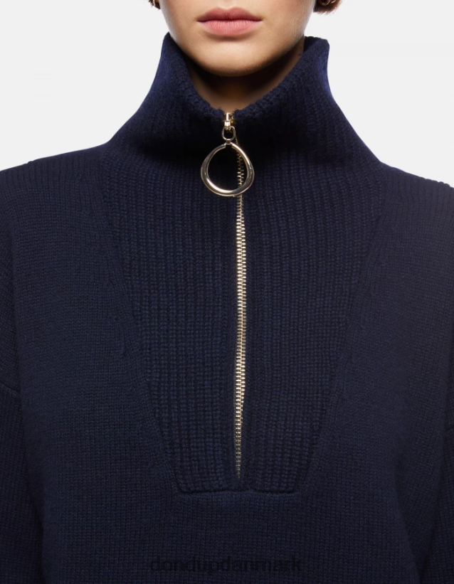 oversized uldtrøje med polo-hals Kvinder 0XD0D0336 Marine blå DONDUP beklædning