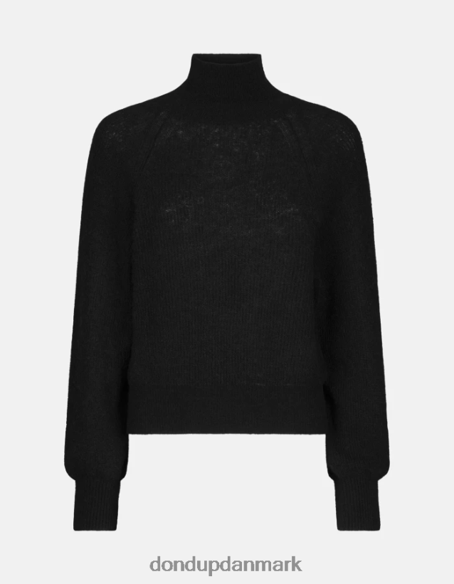 regulær pasform mohairtrøje med polo-hals Kvinder 0XD0D0303 sort DONDUP beklædning