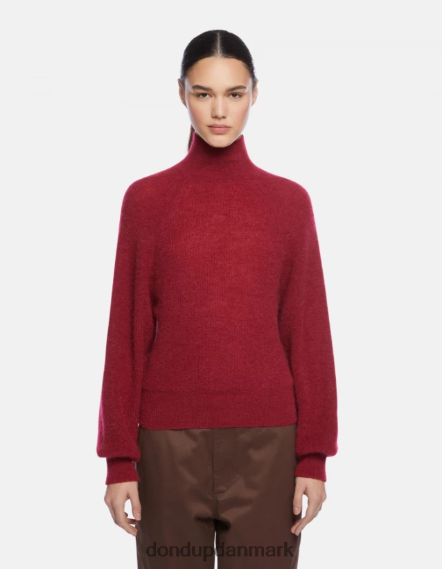 regulær pasform mohairtrøje med polo-hals Kvinder 0XD0D0304 barbabietola DONDUP beklædning