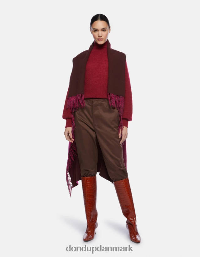 regulær pasform mohairtrøje med polo-hals Kvinder 0XD0D0304 barbabietola DONDUP beklædning