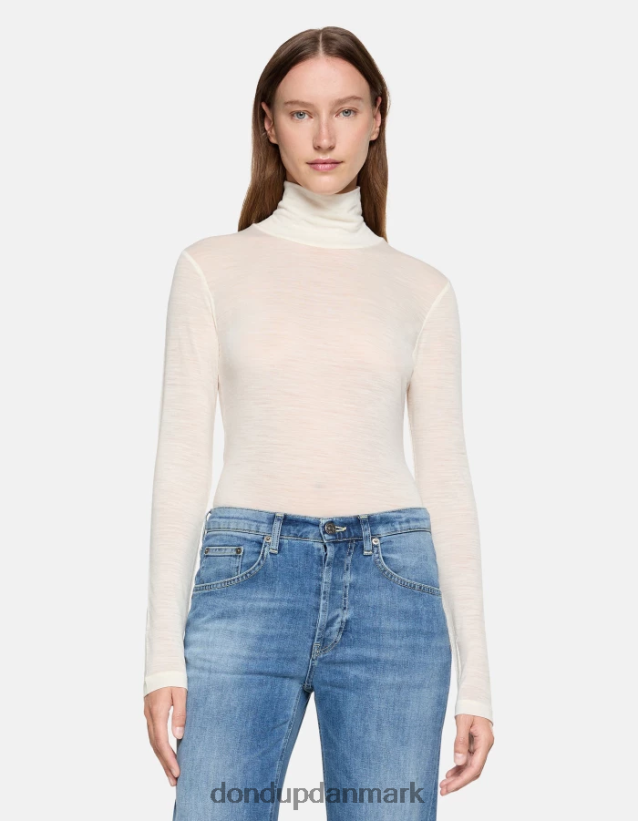 slim fit polo-hals uldtrøje Kvinder 0XD0D0435 burro DONDUP beklædning