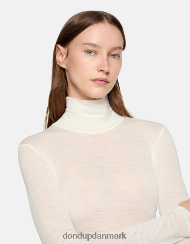 slim fit polo-hals uldtrøje Kvinder 0XD0D0435 burro DONDUP beklædning