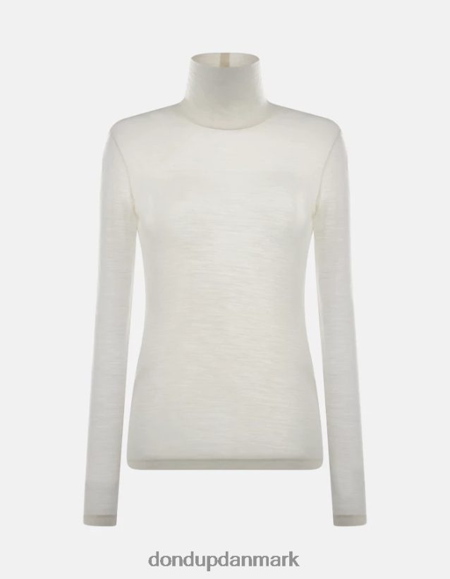 slim fit polo-hals uldtrøje Kvinder 0XD0D0435 burro DONDUP beklædning