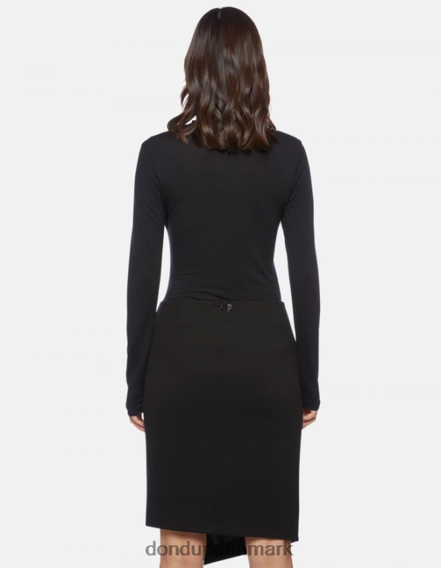 slim fit polo-hals uldtrøje Kvinder 0XD0D0436 sort DONDUP beklædning