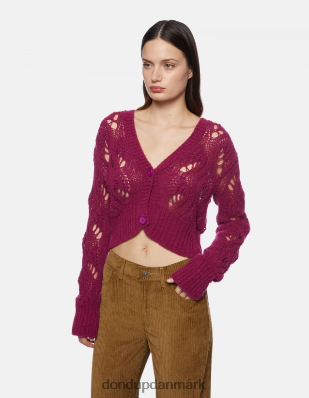 slim fit uld cardigan Kvinder 0XD0D0314 barbabietola DONDUP beklædning