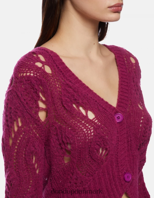 slim fit uld cardigan Kvinder 0XD0D0314 barbabietola DONDUP beklædning