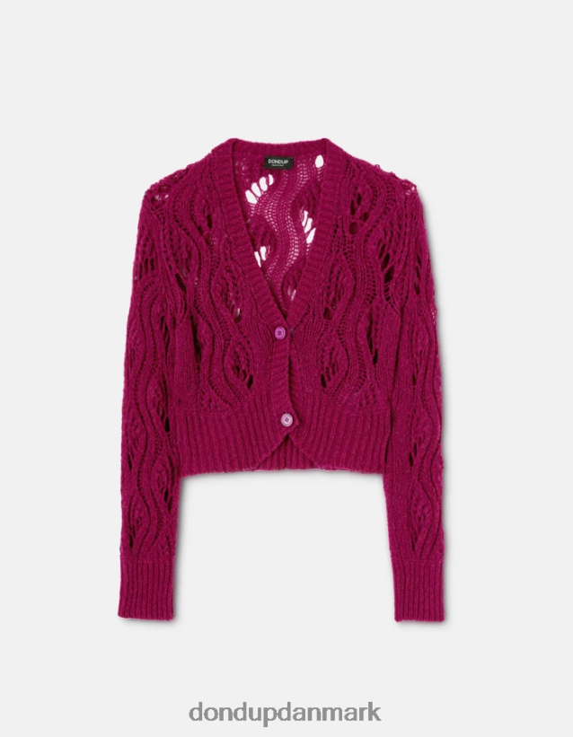 slim fit uld cardigan Kvinder 0XD0D0314 barbabietola DONDUP beklædning