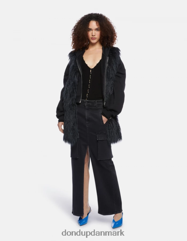 slim fit viskose cardigan Kvinder 0XD0D0337 sort DONDUP beklædning