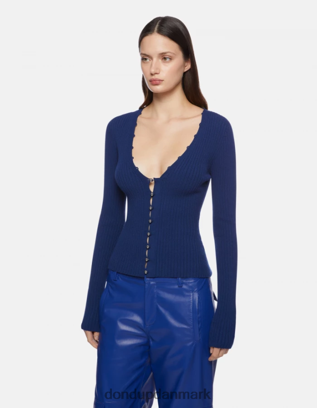 slim fit viskose cardigan Kvinder 0XD0D0338 blå DONDUP beklædning