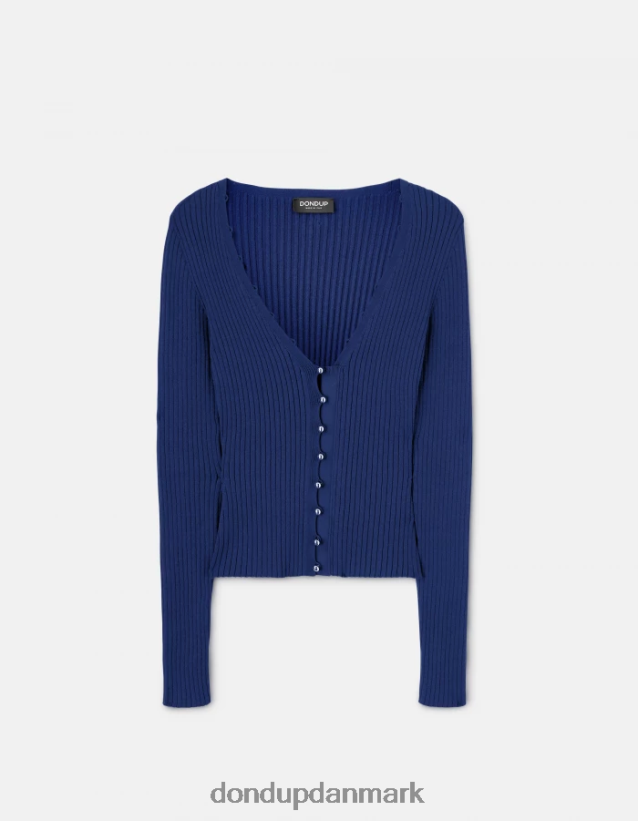 slim fit viskose cardigan Kvinder 0XD0D0338 blå DONDUP beklædning