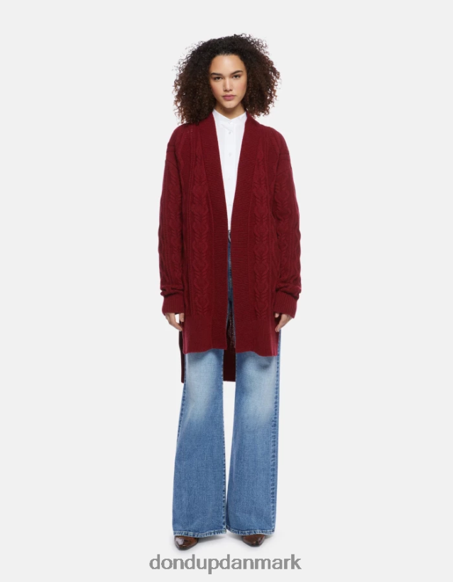uldcardigan med normal pasform Kvinder 0XD0D0307 barbabietola DONDUP beklædning